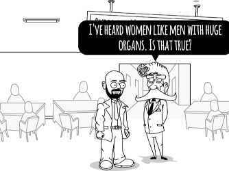 Screenshot of The Hirsute Adventure of the Archivist Oddly Proud of Being Bald, showing Big Boss asking James about his organ—pipe organ, that is.